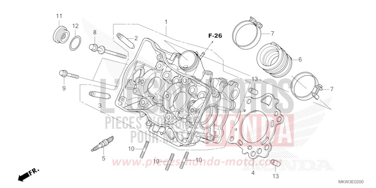 CULASSE de NC750X "Méca" MAT BALLISTIC BLACK METALLIC (NHA86) de 2021